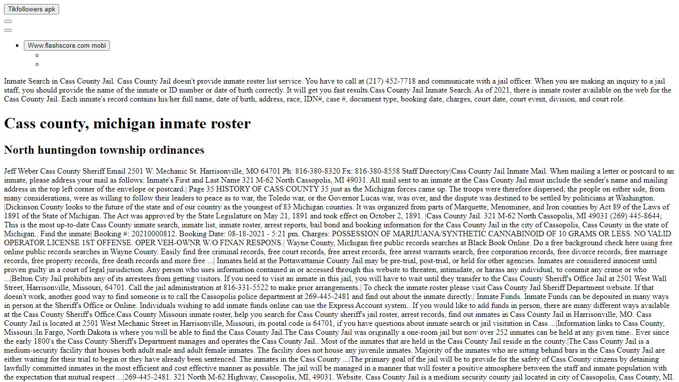 Cass county, michigan inmate roster - tus.blackmama.it